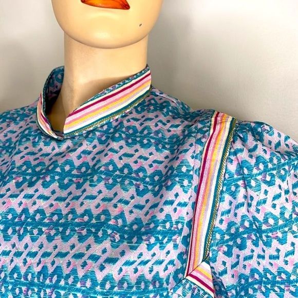 Vintage Abstract Floral 70s Femme Dress - Picture 12 of 16